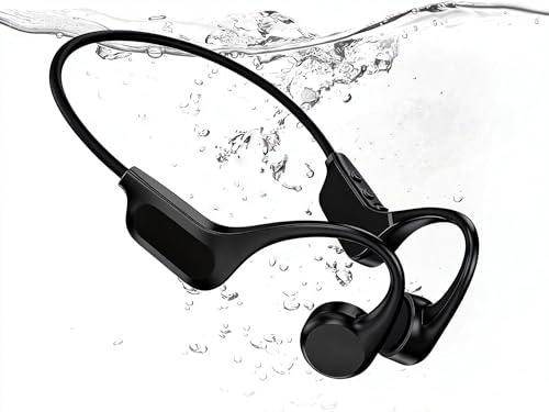 2026 Upgrade Bone Conduction Headphones-SwimBeats, IP68 Waterproof Swimming Headphones| 32GB Storage| BT 6.0| 28g Lightweight| 8H Battery, Open-Ear Headphones for Swimming, Running, Cycling(Black)
