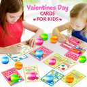 OCHIDO 24Packs Kids Valentines Day Cards with Squeeze Ball Set, Valentines Day Gifts for Kids Classroom Exchange School Prizes, Valentines Party Favors Stretchy Balls Sensory Toys for Girls Boys