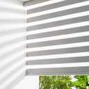 Persilux Zebra Blinds for Windows, Cordless Roller Blinds (34.5" W x 72" H, Grey) Light Filtering Sheer Window Treatments, Light Control for Day and Night, Room Darkening Roller Shades for Windows
