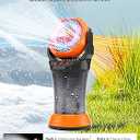 Misting Fan Portable 42800mAh Battery Powered with Remote Control, Camping Fan with RGB Ambient Light with 2L Bucket, Battery Indicator, 120 Auto Oscillating, Timing Function, Grip Handle (Yellow)