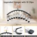 TomCare 4 Pack Space Saving Hangers2Pack Tank Top Hanger and 2Pack Leggings Organizers for Closet Pants Hangers with 20 Clips Bra Organizers with 16 Hooks Stainless Steel Hanging Closet Organizer