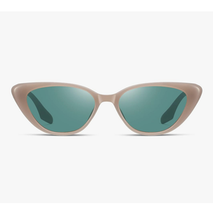 Retro Vintage Narrow Cat Eye Sunglasses for Women 90s Small Chic Style Trendy Sunnies UV400 Protection FZN7514 Brown Green