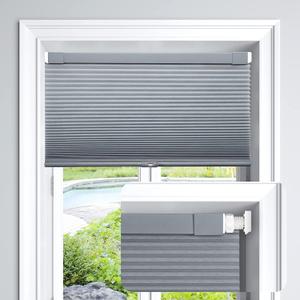 LazBlinds Cordless Cellular Shades, No Tools No Drill Light Filtering Honeycomb Shades Pleated Blinds for Windows, 26 1/2'' W x 64'' H, Dark Grey
