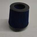 Rtunes Racing BLUE 2.5"-4" 63.5-102 mm Inlet Cold Air Intake Cone Replacement Performance Washable Clamp-On Dry Air Filter