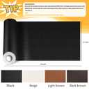 JuCheng 17x79inch Perforated Leather,Breathable Perforated Self-Adhesive Leather Repair Patch for Furniture, Couches, Car Seats, Office Chairs Faux Leather & Vinyl Repair Kit (Black)