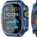 YIJDACASE Rugged Waterproof Case for Apple Watch Ultra 3/2/1 49mm with Screen Protector,Metal & PC Bumper+9H Tempered Glass,Stylish Shockproof Cover for Sports, Blue