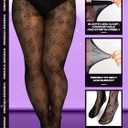 Jadive 6 Pairs Women Plus Size Fishnet Thigh High Stockings Suspender Garter Belt Lingerie Pantyhose Tights