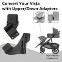 Bassinet Conversion for UPPAbaby Vista V1 (2015+), V2 or V3, Secure Bolt-On Bracket for Elevated Stroller Configuration, Bassinet Not Included, (Upper Adapters+Lower Adapters)