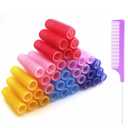 36PCS Self Grip Small Hair Curlers Heatless Roller Hair Curlers Pro Salon Hairdressing Curler DIY Curly Hairstyle Hair Rollers Tools Rat Tail Comb for Women Medium Short Hair(0.8 x 2.4 Inch) (multi-color)
