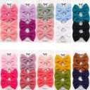 40PCS 3 Inches Waffle Hair Bows Alligator Clips for Baby Girl Infant Toddlers Kids Teens