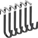 Over The Door Hooks, Door Hangers Hooks,Extra Long 5" Rustproof Organizer Hook with Soft Rubber Padding, No-Scratch Design for Towels, Robes, Coats, Bags (6 Pack Black)