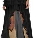 Verdusa Women's Western Ruffle Waterfall High Low Maxi Skirt Boho Tiered Layered Skirts Cowgirl Outfits 2026 XS