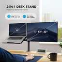 HUANUO Adjustable Monitor Stand, Single Arm Desk Mount for 32 inch Screen and 17 inch Laptop, Heavy Duty Ergonomic Bracket Holds 22lbs