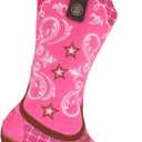 SERENCATCHER Cowgirl Stocking for Decorating, Western Cowgirl Boot Stockings Pink with Star for Christmas Stockings Wild West Last Rodeo Bachelorette Party Decorations Gifts Daily Use