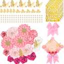 Paper Flowers for Graduation Cap Decoration Kit, Small Roses Flores for Crafts, 3D Flores for Shadow Box Projects (Gradient Pink)