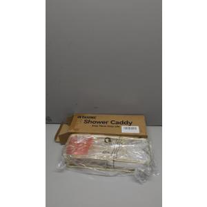 YASONIC Shower Caddy Adhesive, No Drill Bathroom Shower Organizers, with Removable Hooks and Soap Holder, Rust Proof Shower Shelves, Wall-Mounted Shower Holder, 3 Pack, Gold