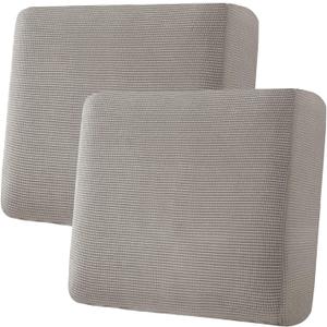 H.VERSAILTEX Super Stretch Individual Seat Sofa Covers Couch Slipcover Sets Thick Jacquard Textured Twill Fabric (2 Piece Large Sofa Cushion Covers, Taupe)