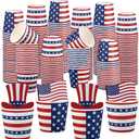 50 Pcs 4th of July Cups Patriotic Treat Snack Cups 10 oz American Flag Dessert Bowls Independence Day Ice Cream Bowl for Dessert Treats Patriotic Independence Day Party Favor Supplies