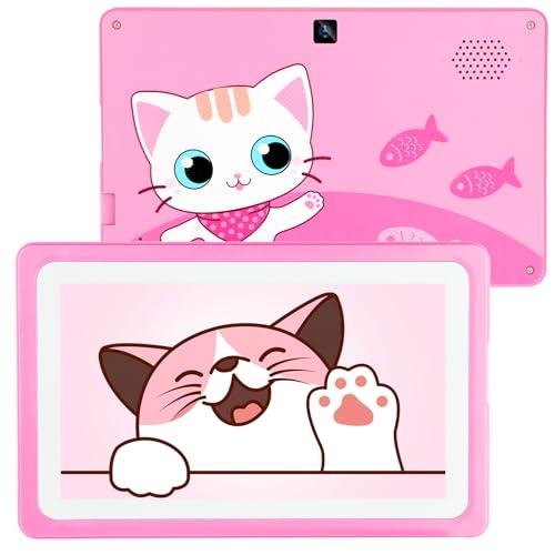 Kids Tablet 7” Tablets for Kids with Parental Control, WIFI Children’s Tablets for Toddlers with Plenty of Offline Child learning Apps Pre-installed, Toddler Tablet 3-7 Years Boy Girls Gift（Pink)