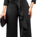 sexycherry Formal Jumpsuit for Women Dressy Elegant Long Straight Pants Jumpsuits for Party Club with Zipper, Medium
