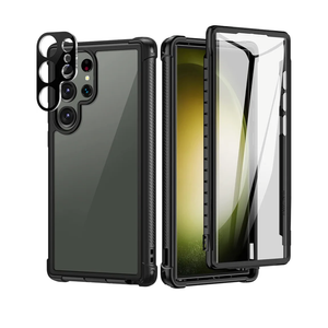 seacosmo Designed for Samsung Galaxy S23 Ultra Case, Full Body Shockproof Cover, with Built-in Screen Protector Slim Fit Protective Case for S23 Ultra 6.8", Black