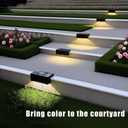 Solar Wall Lights Outdoor, Waterproof LED Fence Lights with Multiple Modes & Dual Color Temperature, Auto On/Off Solar Powered Lights for Patio Garden Yard Pathway Decor (Warm Light - Model B-4pack)