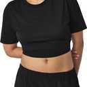 florence by mills Women's Garden Party Elastic-Back Tee (Black, XL)
