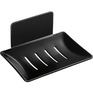 YUZP Soap Holder for Shower with Stainless Steel,Rustproof Soap Saver Sponge Holder for Bathroom,Tub,Kitchen Sink (Black)