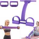 3 in 1 Adjustable Pedal Resistance Band, 8-Tube Multifunction Tension Rope, Natural Latex sit-up Trainer Resistance Band Suitable for Fat Loss and Full-Body Shaping Workout