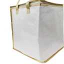 11.8×11.8×13.8" Reusable Insulated Zipper Aluminum Foil Tote Bag Suit for Picnic Cake FruitDrink Refrigeration Also for Delivery of Takeaway Thermal Pizza Insulated Delivery (Laser White)