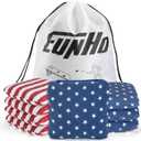 EunHo Cornhole Bags Set of 8 Regulation Size & Weight Corn Hole Bean Bags Official Professional All Weather for Tossing Game with Carry Case (American Flag)