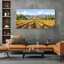 XLSJERST Fall Picture - Orange Wall Art Vineyard Large Landscape Autumn Framed Wall Decor Living Room Vintage Artwork Nature Forest Canvas Wall Art for Bedroom Office Fall Wall Decor - 40x20 Inches