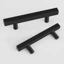 2 x 10 Pack 5 Inch Square Cabinet Handles Matte Black Stainless Steel for Cabinet, Kitchen Drawer Pulls Cabinet Handles for Cabinets Cupboard, 5''Length, 3''Hole Center