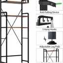 Huhote Over The Toilet Storage Rack with 3-Tier Bathroom Shelves, Space Saver Toilet Shelf, Bathroom Storage Organizer with Hooks for Over Toilet Storage and Shelf (Rustic Brown), Large
