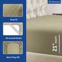DREAMCARE King Size Sheets Set -6 pcs Breathable Cooling Bed Sheets -up to 21" Extra Deep Pocket King Sheet Set with Side Pockets Extra Soft 100% Brushed Hypoallergenic Hotel Luxury Bedding Eucalyptus