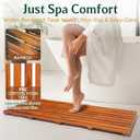 Teak Bath Mat 40"x18" Extra Large - Solid Wood Shower Mat for Bathroom, Spa & Outdoor Use - Non-Slip Fast-Drying Design - Natural Teak Wood - Wide Slat Floor Mat for Tub & Pool