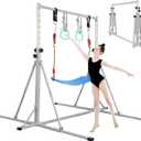 FC FUNCHEER Foldable Gymnastics Bar,5FT Horizontal bar,Adjustable Kids Training bar for Kids Ages 3-15,Kids Gymnastics bar,Triangle Stable Structure-Gym Equipment for Home