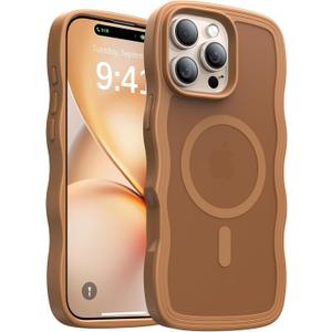 Magnetic for iPhone 15 Pro Max Case[Compatible with MagSafe][Military-Grade Drop Protection][Anti-Yellowing]Shockproof Protective Translucent Matte Cover for iPhone 15 Pro Max Phone Case,Brown