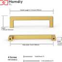 homdiy 30 Pack 5 Inch Gold Kitchen Cabinet Handles Gold Handles for Cabinets Brushed Brass Cabinet Pulls Square Hardware for Cabinets Stainless Steel Modern Hardware