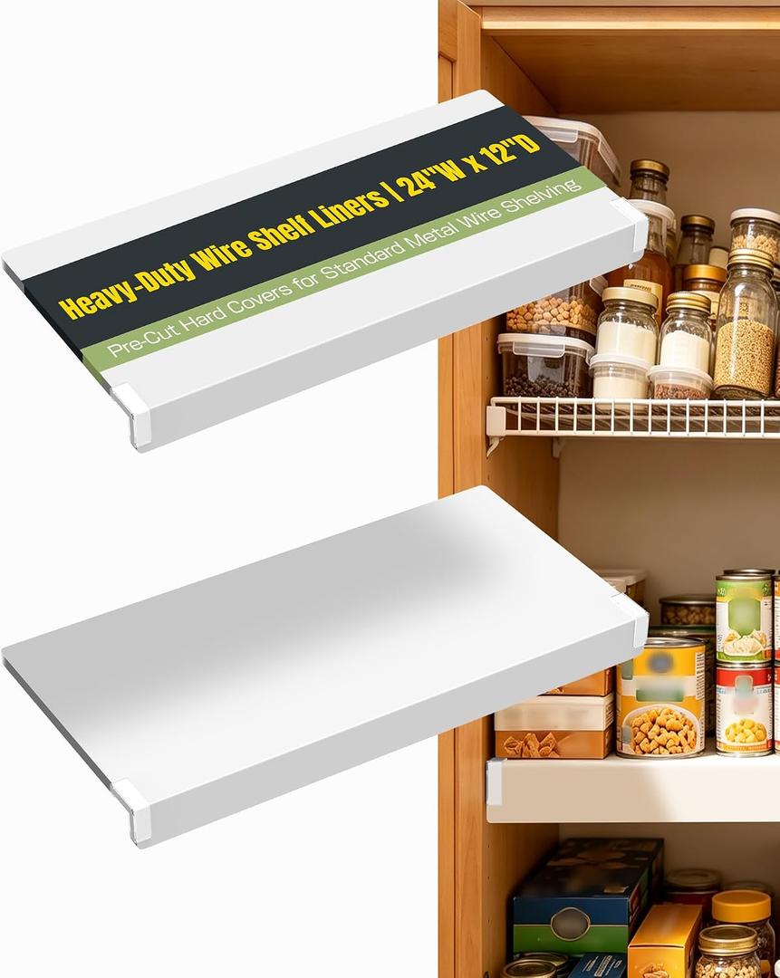 Wire Shelf Covers 24" W X 12"D,Rack Covers for Pantry Snap-On,2 Pack, 24x12 inch
