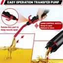 Fuel Transfer Pump Battery Powered - Portable Gas Pump With Nozzle - Red