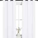 NICETOWN 50% Light Blocking Curtain Panels for Bedroom, Home Decoration Easy-Care Solid Grommet Draperies & Drapes, Window Covering for Kitchen (2 Panels, 34 by 54, White)