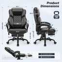 Massage Office Chair, Footrest, 6-Point Vibration, Heat, 160° Recline 400lb