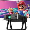 [Ultra-Slim 1.97"| Auto Focus | Built-in Apps | 360 Stand] Smart Mini Projector with WiFi 6 & Bluetooth, Built-in Netflix/YouTube/ Prime Video Apps, DBPOWER N5 Movie Projector for Bedroom (Black)