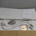 Brushed Nickel Chandelier, 6-Light Dining Room Chandelier Chrome Light Fixture Metal Candle Kitchen Chandeliers 28inch Round Chandeliers with Long Chain for Bedroom Living Room