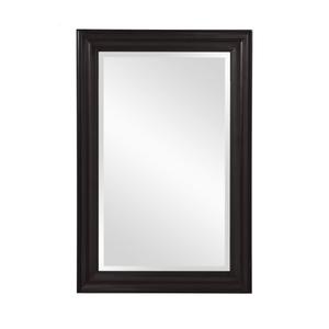 Howard Elliott Collection George Rectangular Glossy Black Wall Mirror, Rectangle Hanging Wood Framed Vanity Mirrors for Home Decor, Living Room, Bathroom, Bedroom, or Hallway, 24 x 36 Inch