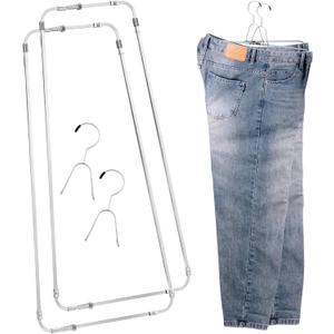 2 Sets Pants Stretcher Wrinkle Free Pants Hangers Hang to Dry Stretchers for Creased Wrinkle Free Slacks Without Ironing