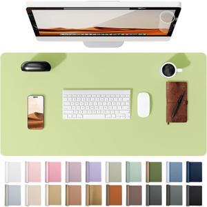 YSAGi Leather Desk Pad Protector, Office Desk Mat, Large Mouse Pad, Non-Slip PU Leather Desk Blotter, Laptop Desk Pad, Waterproof Desk Writing Pad for Office and Home (Peak Green, 23.6" x 13.8")