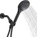 KPW Handheld Shower Head with 59" PVC Hose Matte Black | Detachable Shower Head Adjustable Bracket High Pressure Handheld Shower Head RV Shower Head