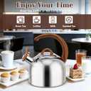 Harriet Tea Kettle Whistling Stovetop Tea Pot, 3.1QT Food Grade Stainless Steel Kettle for Boiling Water Coffee or Milk(Stainless Steel)